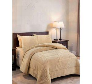 CUBRECAMA DE RELIEVE  2 PLAZAS COLOR BEIGE 4