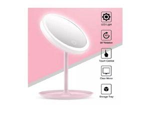 Espejo con Luz LED Maquillaje Plegable Redondo Recargable