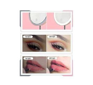 Espejo con Luz LED Maquillaje Plegable Redondo Recargable