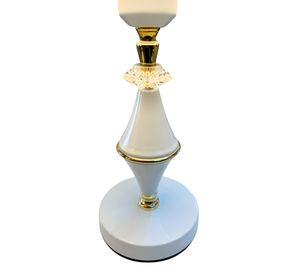Lámpara Velador Mesa Moderna Dormitorios Blanca Jhn