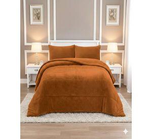Cubrecama 2 plazas Plush con  Chiporro de Invierno blanco