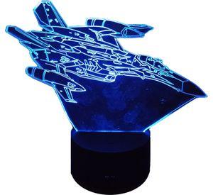 Lámpara ilusión 3D De Nave Galáctica Espacial 7 Colores Led