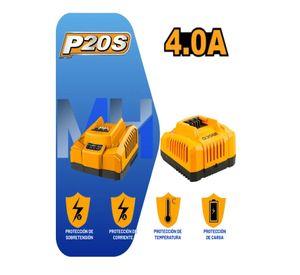Cargador Rapido Industrial Ingco 20v 4ah Carga Turbo Bateria
