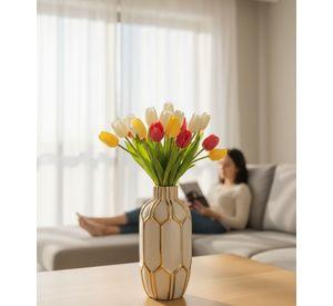 Florero Jarrón Decorativo Lujo Geométrico Fusión Arte Jhn