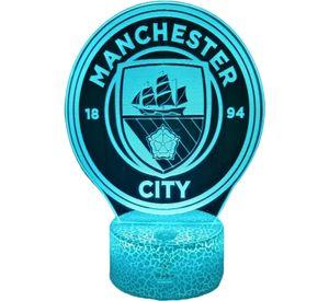 Lámpara ilusión 3D De Manchester City Inglaterra7 Colores Led