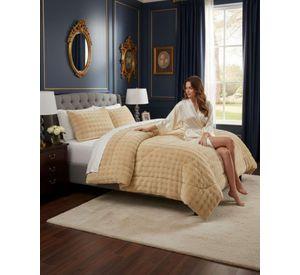 Cubrecamas King De Invierno Textura Piel De Conejo Suave m6