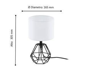 LAMPARA DE SOBREMESA CARLTON 2 NEGRO E14 1X60W cod 95789