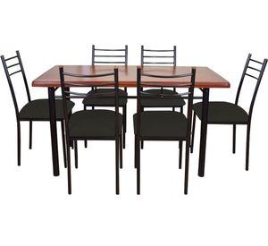 COMEDOR RANCO 6 SILLAS NEGRO