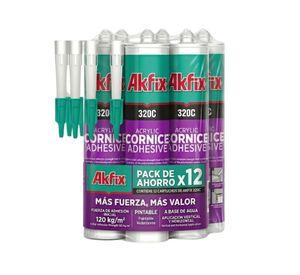 Caja 12 Adhesivo Para Cornisas Y Poliestireno Akfix 320c 310