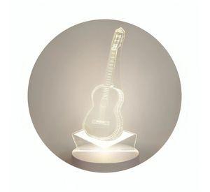 Lámpara LED De Mesa 3D USB Luz Guitarra