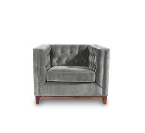 Sofá Roma 1 Cuerpo Capitoné Tela Velvet Gris