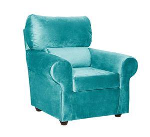 Sillon Beron 1c Felpa Turquesa  95 x 90 x 100