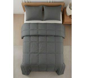 Cubrecama Quilt 2 Plazas Delgado Resistente a Arrugas gris