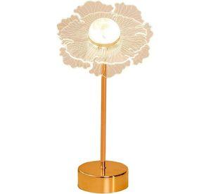 Lampara Mesa Noche Acrilica Decorativa Flores Dormitorio Lau