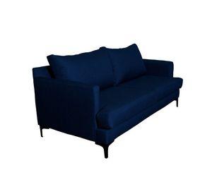 Sofá Aldara Chenille Tipo Lino Azul 2C