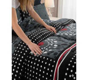 Cubrecama Plush con Chiporro de Invierno 2 Plazas negro