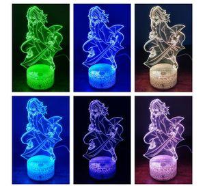 Lámpara ilusión 3D De Giyu Tomioka 7 Colores Led Integrados