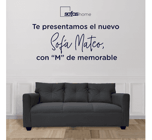 Sofá Mateo Chenille Grafito Pata Plastica 3C