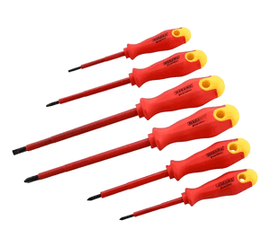 Juego 6 Destornilladores Electricista Kamasa KM-133 Rojo
