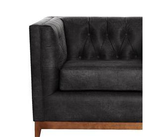 Sofa Roma 1 Cuerpo Capitoné Cuero Colorado Negro