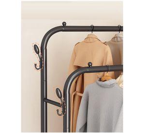 PERCHERO SENCILLO ORGANIZADOR COLGANTE DE ROPA CON RUEDAS Y ESTANTE PARA ZAPATOS TF