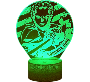 Lámpara ilusión 3D De Roronoa Zoro 7 Colores Led