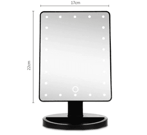 Espejo Luz Led Tactil Maquillaje Portatil Giratorio