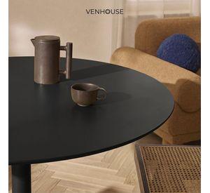 Mesa De Comedor Redonda Nordika Venhoouse Negra 80cm