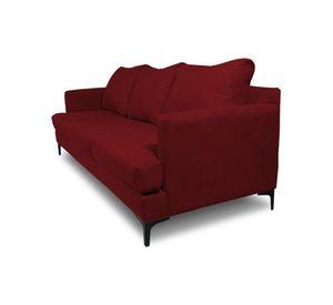 Sofá Aldara Felpa Rojo 3 Cuerpos