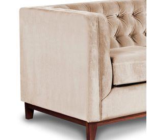 Sofá Roma 1 Cuerpo Capitoné Tela Velvet Beige