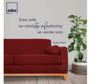 Sofá Meli Felpa Rojo 3 Cuerpos