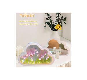 Luz Nocturna con Espejo Tulipán Nube para Dormitorio Violeta