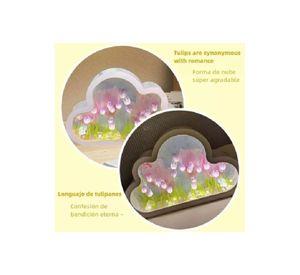 Luz Nocturna con Espejo Tulipán Nube para Dormitorio Violeta