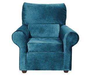 Sillon Beron 1c Felpa  Petroleo  95 x 90 x 100