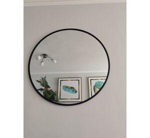 Espejo Metálico Atenea Negro 80 cm diámetro, Pintura electrostática