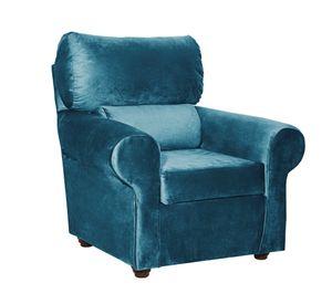 Sillon Beron 1c Felpa  Petroleo  95 x 90 x 100