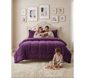 Cubrecama de Plush con Chiporro Diseño Ondas king / Super king morado