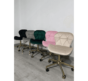 Silla de escritorio terciopelo con base giratoria y altura regulable mariposa