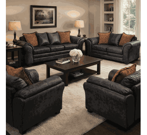Juego de Living 3 2 1 1 Aconcagua Negro
