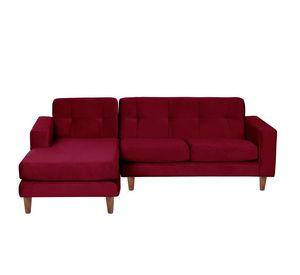 Sofa Chaiselong Izq Salerno Tela  Velvet  Burdeo