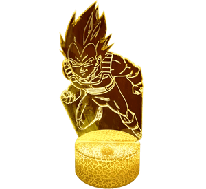 Lámpara ilusión 3D De Vegeta Volando 7 Colores Led Integrados