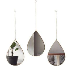 Espejo Decorativo Forma Gota Agua Pared Hogar Pasillo Lau
