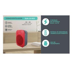 Termoventilador Calefactor Electrico 2000W 3 Mod SUN-10 Red Kendal