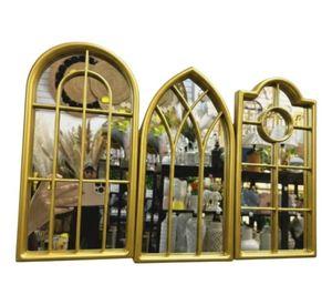 Set Espejos Murales Ventanas Luz Estilo Catedral AJ