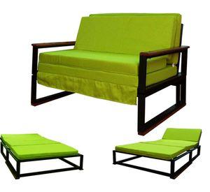 Futon Metalico  Folk 1.0 Plazas 3 Posiciones  -  Verde Pistacho