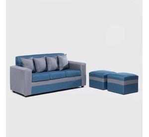 SOFA PARIS 2 POUF GRIS AZUL
