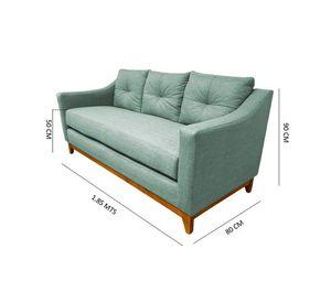 SOFÁ CARRERA CHENILLE VERDE MENTA 3 CUERPOS