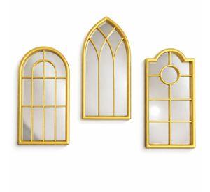 Set de Espejos Elegantes Decorativos Catedral Dorado