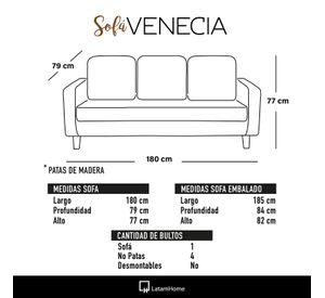 SOFA VENECIA 3C TELA VELVET BURDEO