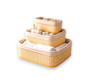 Pack 3 Canastos De Bambu Para Dormitorio